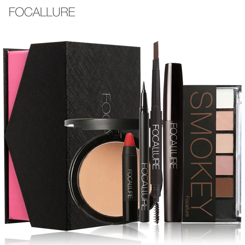 Набор инструментов для макияжа FOCALLURE Makup 6 шт. косметика в том числе тени век