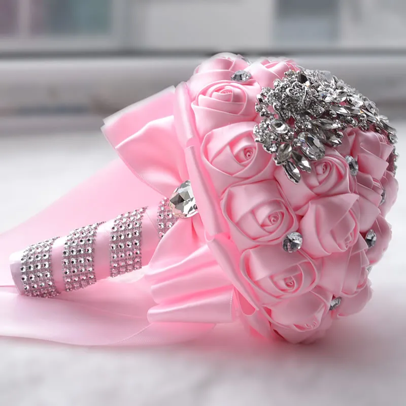 Великолепный свадебный букет с кристаллами красная брошь Искусственные