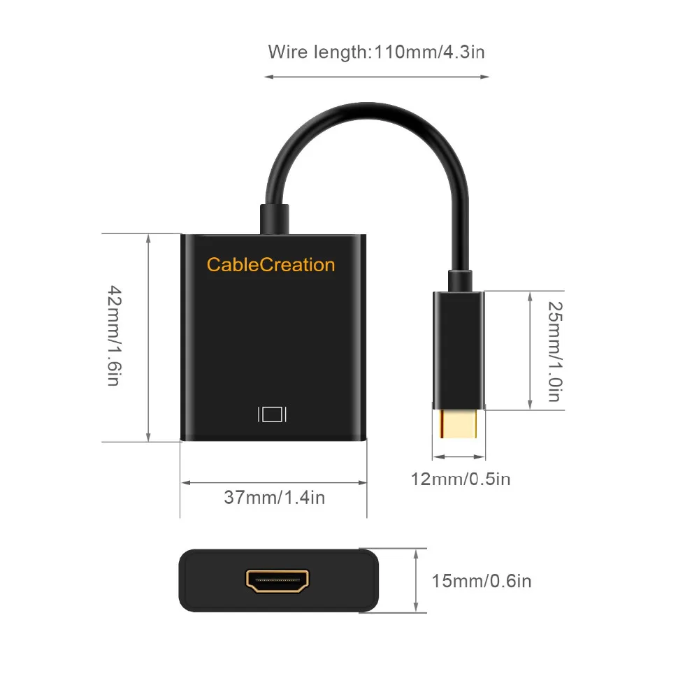 Адаптер CableCreation Type C ( Thunderbolt 3)-HDMI совместимый | Электроника