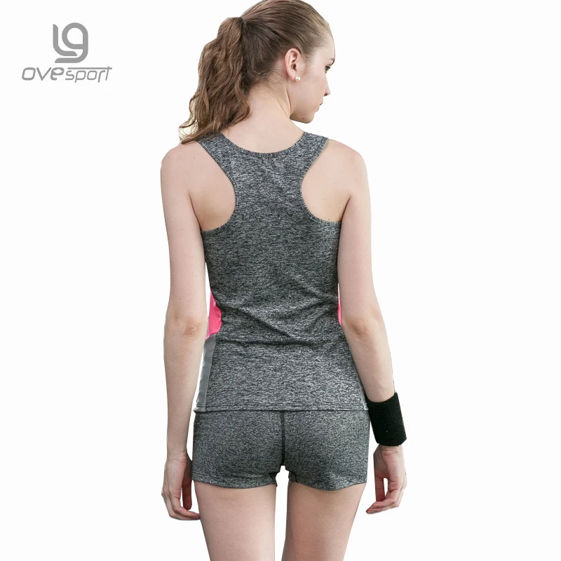 Женский костюм из 2 предметов OVESPORT Модный комплект футболки с круглым вырезом и