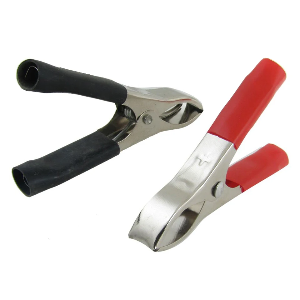 EWS 2 Pairs Black Red 30A Soft Plastic Boots Metal Car Battery Clip Clamps | Обустройство дома
