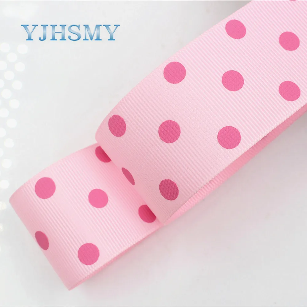 YJHSMY 1762225 38 мм 10 ярдов ленты в горошек термопечать grosgrain Свадебные аксессуары DIY