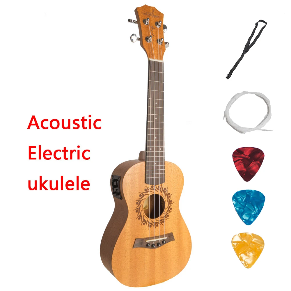 Укулеле акустическая электрическая гитара сопрано для концерта Tenor 21 23 26 дюймов