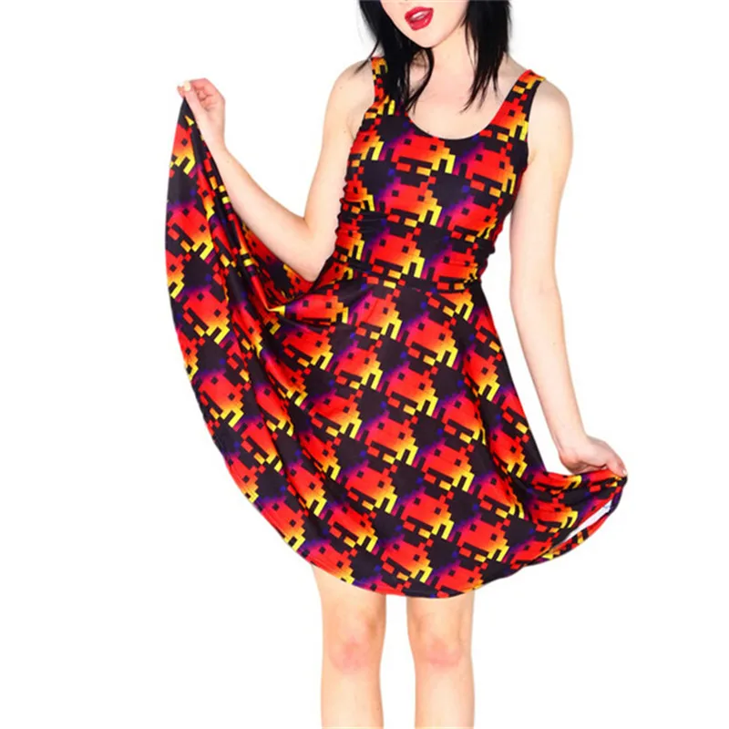 Прямая поставка Модные летние женские повседневные платья для работы с цифровым