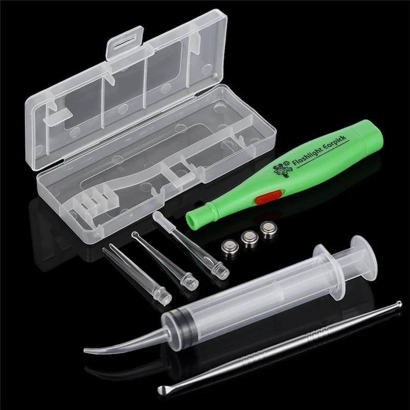 

Tonsil Stone Extractor Remover Tools Stainless Steel Earpick With 3 Tips LED Light Ear Wax Remover Irrigator Syringe Clean Tools