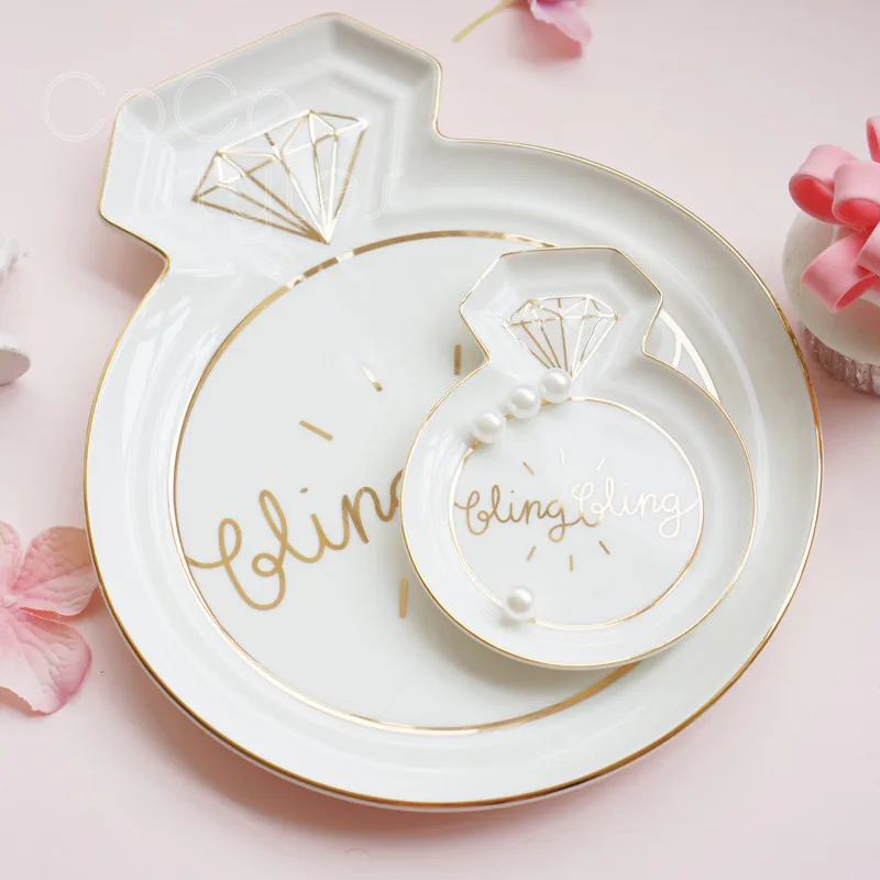 Cocostyles InsFashion creative wings star and bows shaped ceramic jewelry dish for bridesmaid mother's day gift sets | Дом и сад
