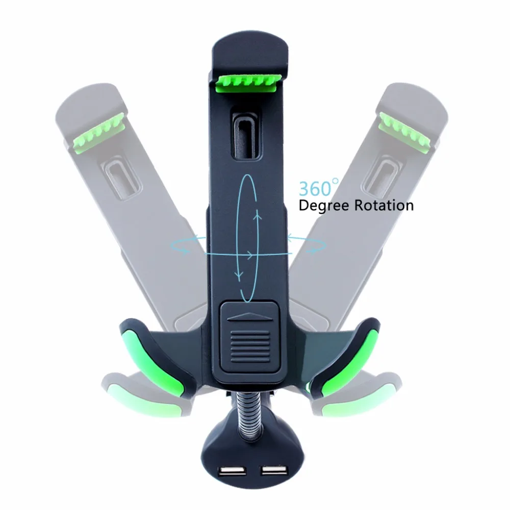 Car Phone Mount Cigarette Lighter Vehicle 2 USB Charger with Goose-neck Holder Cellphone for 3.5-6.3inch | Автомобили и мотоциклы