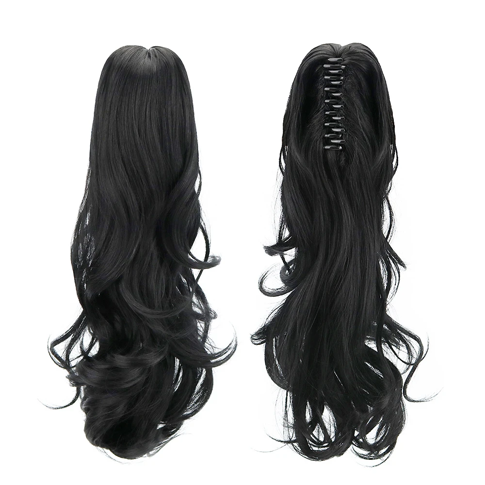 

18"Synthetic Claw Clip On Ponytail Extensions Brown Blonde Curly Clip In Hair Extension Ponytail Wig Heat Resistant Hair Pieces