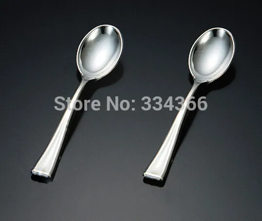 

200 pcs lot 10cm Disposable Plastic Tiny Mini Dessert Coffee Fork and Spoon Each For 100 pcs