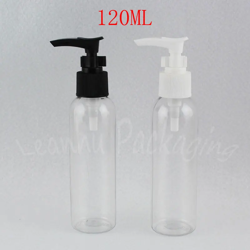 120ML Transparent Round Shoulder Plastic Bottle , 120CC Lotion / Shampoo Packaging Bottle , Makeup Sub-bottling ( 40 PC/Lot )