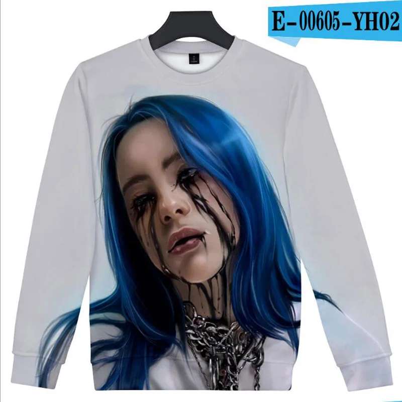 В Стиле Хип-хоп, модная Фирменная Костюмы Billie Eilish 3D принт худи свободного кроя из Для женщин с капюшоном толстовки, пуловеры, повседневный стиль, уличная одежда, топы - Цвет: 009