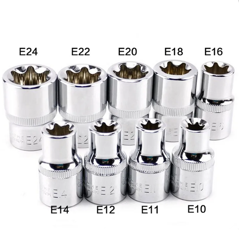 

HUAFENG BIG ARROW 9PC 1/2 Inch(12.5mm) Torx Star Bit Female E Socket Set ,E10,E11,E12,E14,E16,E18,E20,E22,E24