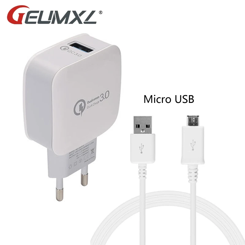 GEUMXL 3A Быстрая зарядка настенное зарядное устройство адаптер ЕС вилка + микро USB