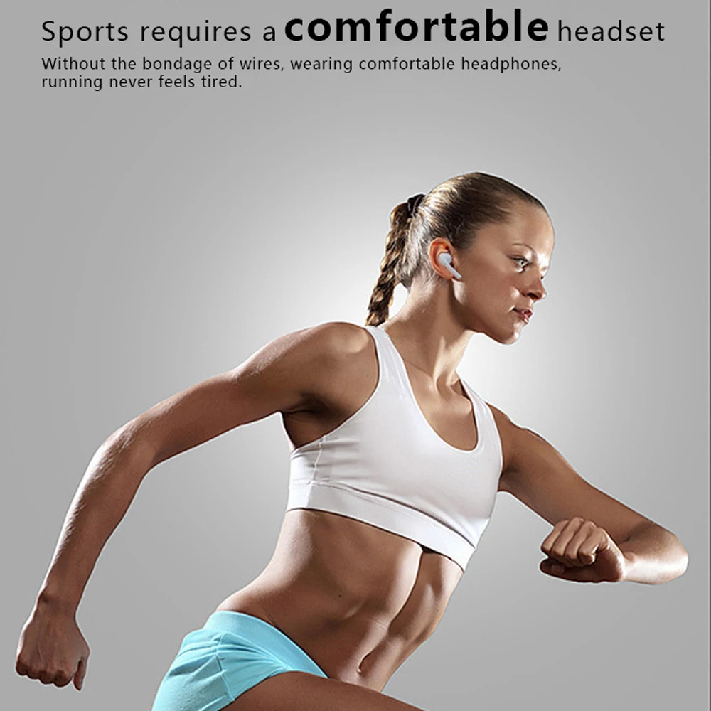 Двухканальная стерео Bluetooth гарнитура наушники Стереонаушники Спортивные с