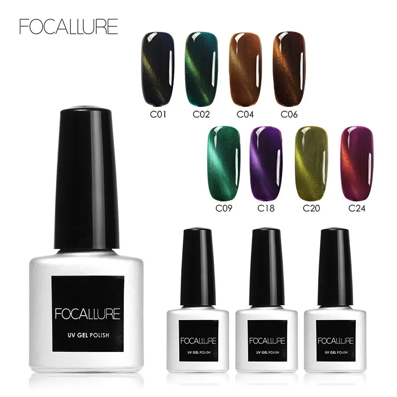 FOCALLURE 3D Магнитные Глаза Лак для ногтей гель отмачиваемый УФ лак цветной эффект 7