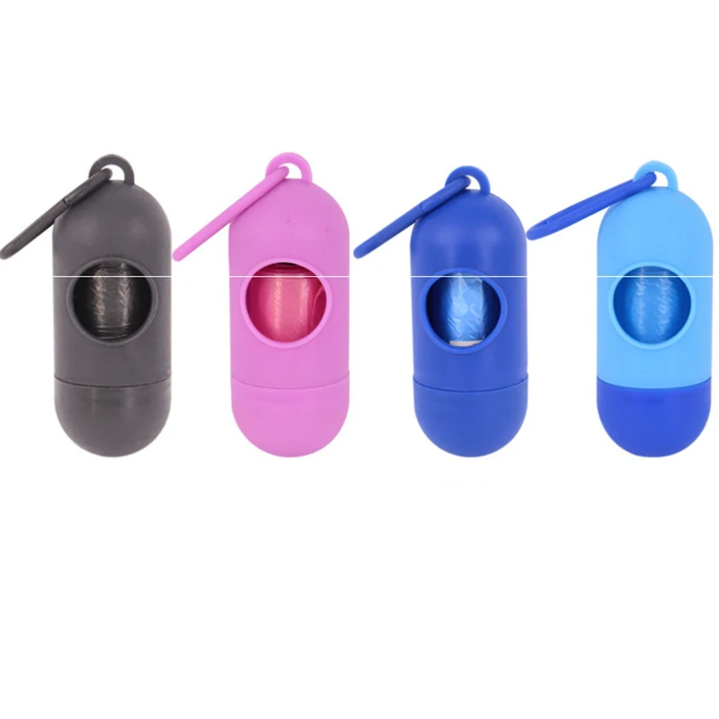 

2 pcs Pet Poop Bags Dog Material dispenser Waste Bags with Pooper Bags Dispenser Pets Garbage Cleaning supplies random colors