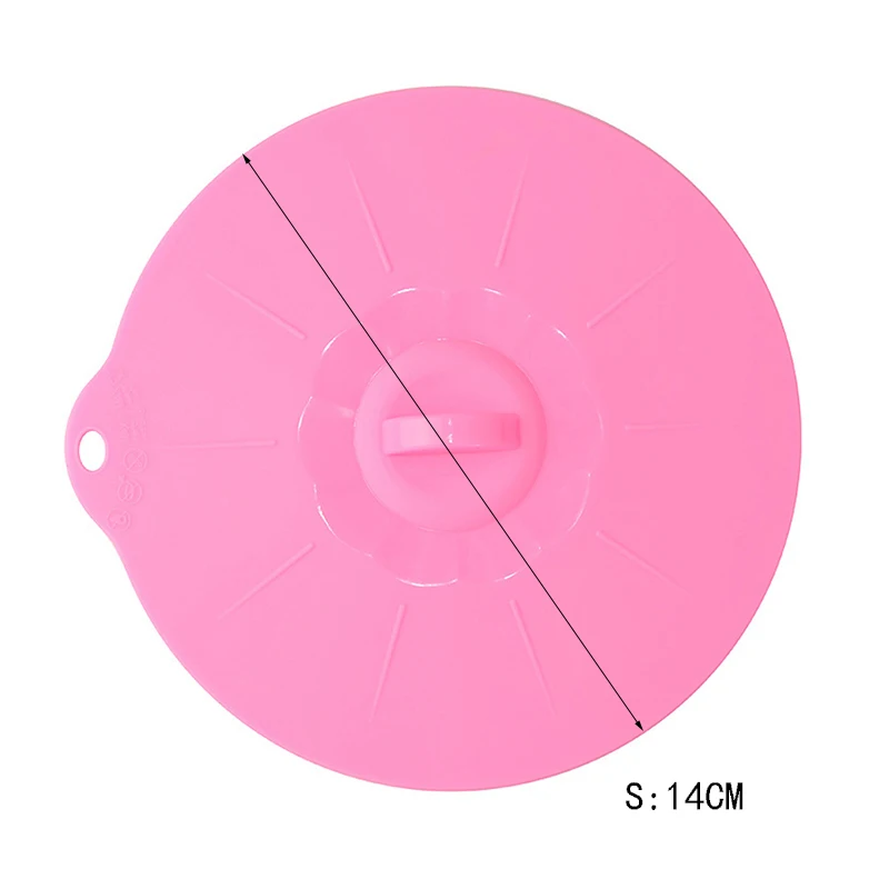 Pink S 14cm Силиконовая чаша для микроволновой печи, крышка для разлива, кастрюля, сковорода, пищевая упаковка, уплотнительная крышка, инструменты для приготовления пищи, кухонные гаджеты - Цвет: Pink S 14cm