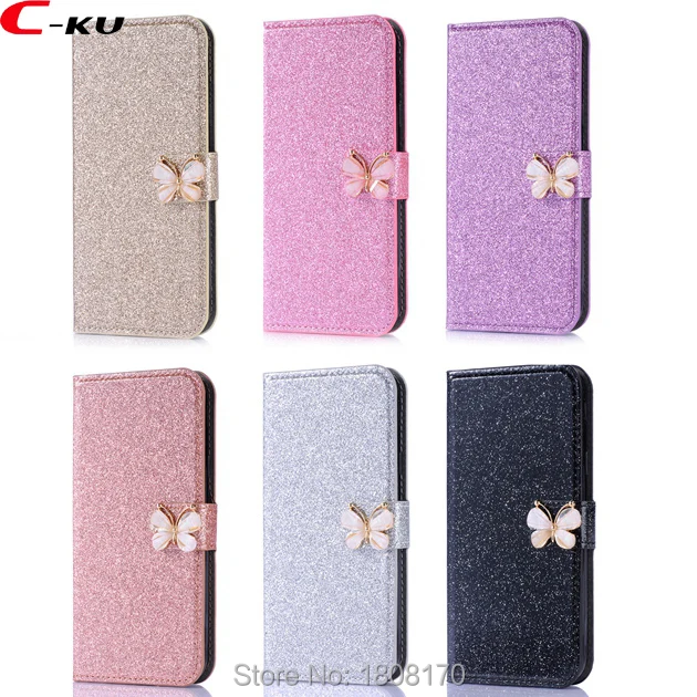 Блестящий кожаный чехол-бумажник C-ku для Samsung Galaxy S5 S6 Edge J310 J510 J710 A510 A310 A3 A5 2017