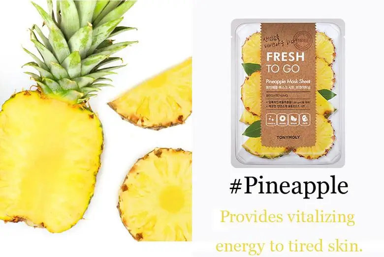 Pineapple 1pcs 100 маска для лица из Кореи, маска для ухода за кожей, увлажняющая отбеливающая маска для лица MISSHA, 1 шт - Цвет: Pineapple 1pcs