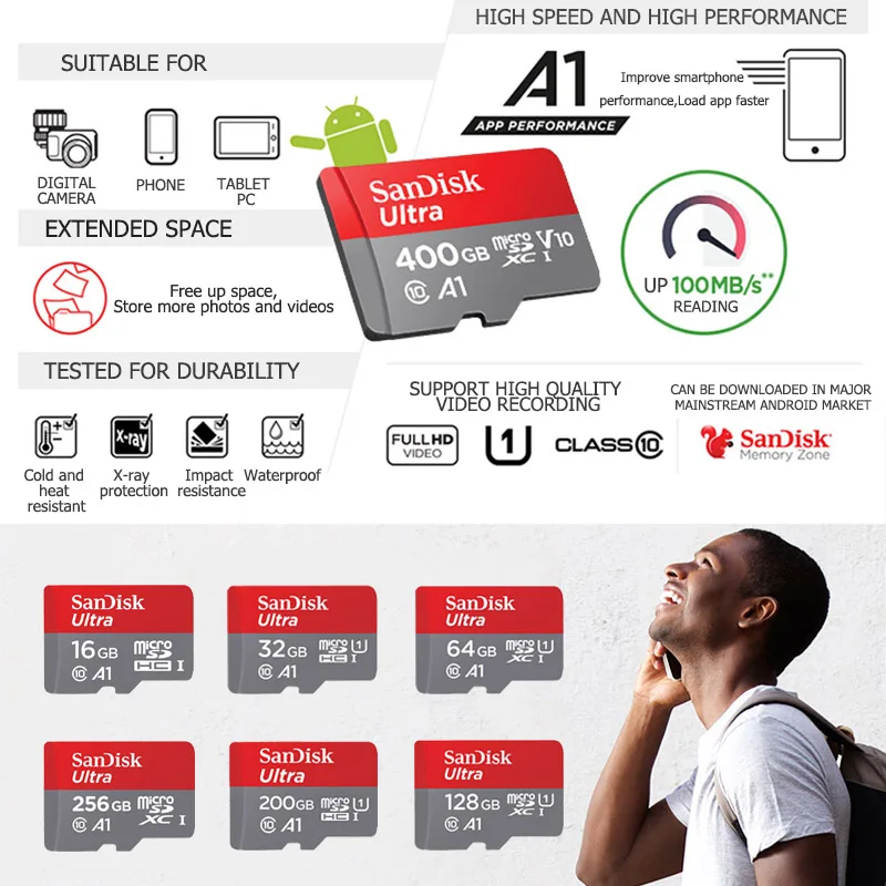 Sandisk карта памяти micro sd класс 10 16 ГБ 32 64 100% ГБ|Карты памяти| |