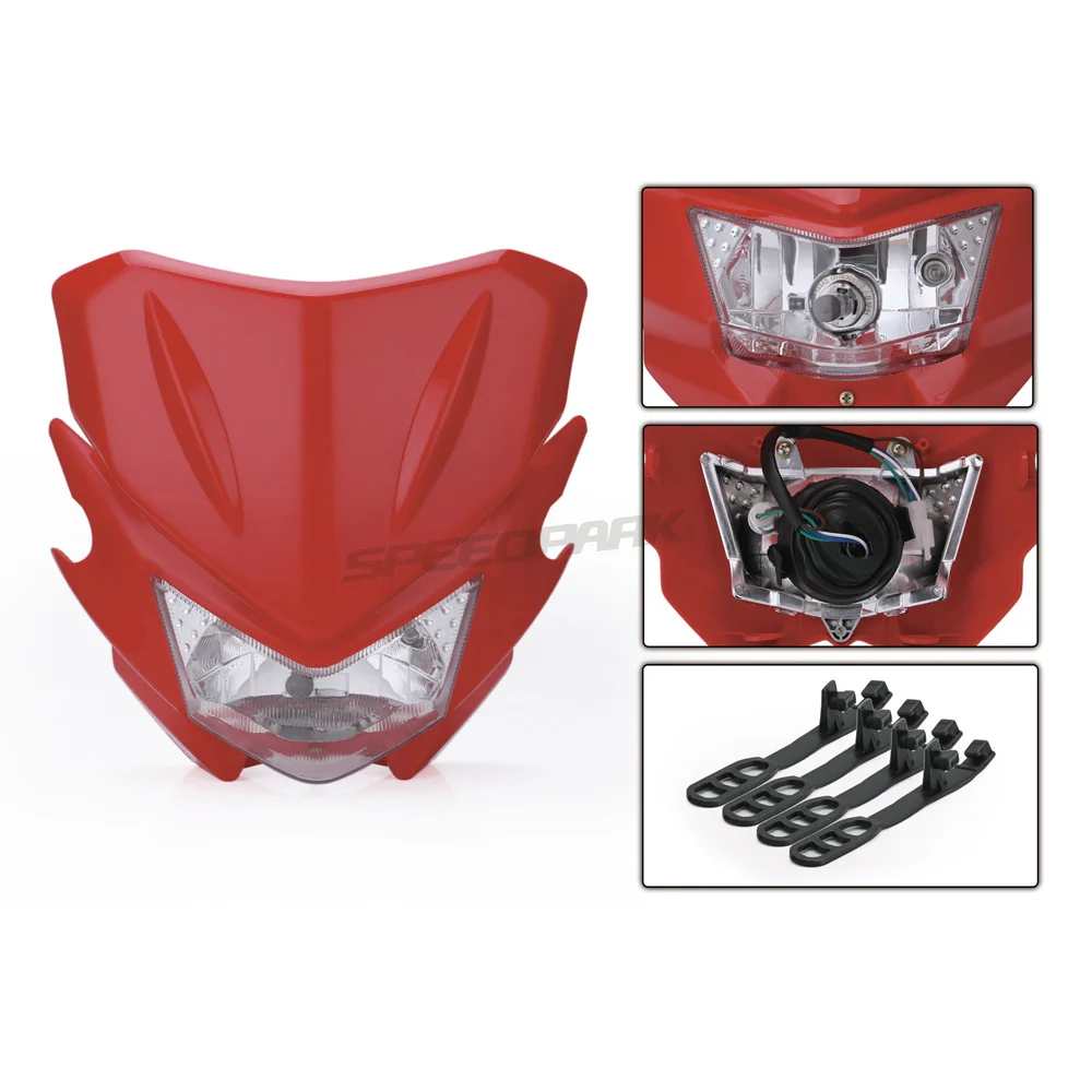 SPEEDPARK универсальный мотоцикл фара обтекатель для KAWASAKI YAMAHA SUZUKI HONDA KTM Байк - Цвет: Red