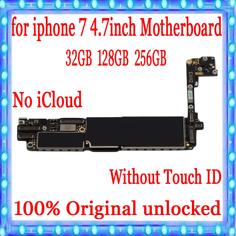 Для iPhone 7 4 дюймов материнская плата 32GB / 128GB 256GB 100% оригинальная разблокированная с