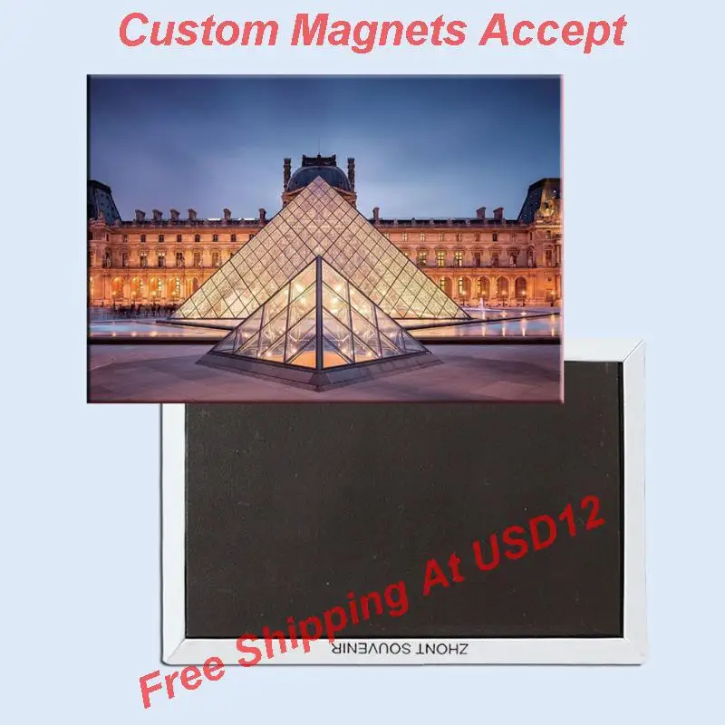 

Louvre museum , Arc DE triomphe, Paris France tourist souvenirs, magnetic fridge magnets, home decoration crafts