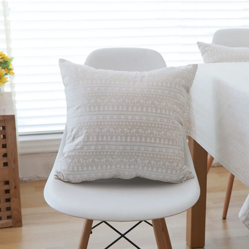 

Linen Table Cloth White Deer American Style Printed Christmas Tablecloth Nappe Table Cover Manteles 38