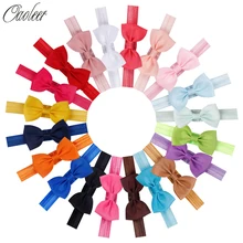Bandeau coloré pour enfants, 20 pièces/lot, petit nœud papillon, ruban gros grain, accessoires de cheveux pour filles  (4)