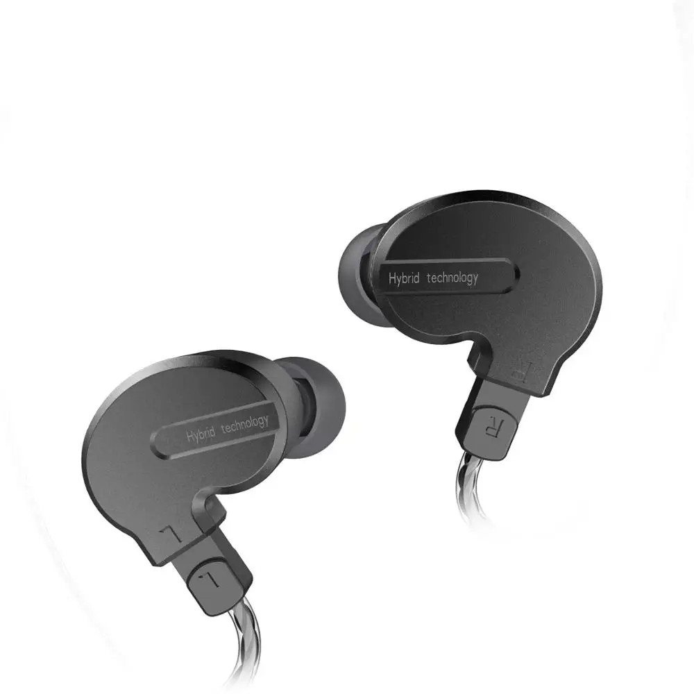 BQEYZ KB1 Гибридный привод в ухо наушник 1BA+ 2DD 2Pin съемный 0,78 мм металлический HIFI гарнитура монитор DJ бег спортивный наушник - Цвет: black no mic