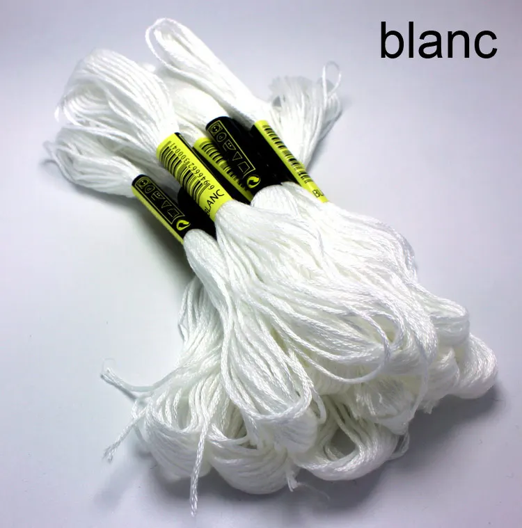 blanc 10 шт. нитки для вышивки крестом/Крест нитки для вышивания крестиком/пользовательские нитки цвета - Цвет: blanc
