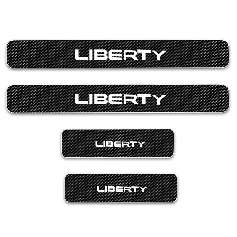 LIBERTY Автомобильный порог 4D виниловая наклейка из углеродного волокна для JEEP Cherokee GLADIATOR J12 LIBERTY автомобильные наклейки аксессуары 4 шт - Название цвета: LIBERTY