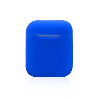 Синий Мягкий силиконовый чехол для Airpods On Air Pods, противоударный защитный чехол для наушников, водонепроницаемые аксессуары для гарнитуры, 20 цветов - Цвет: Синий