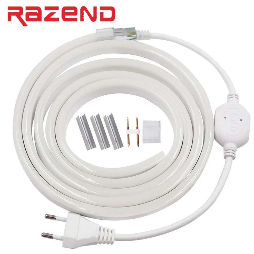RGB светодиодный неоновый светильник 220 В 5050 2835 120 s/m водонепроницаемый гибкий 1 м 5 10