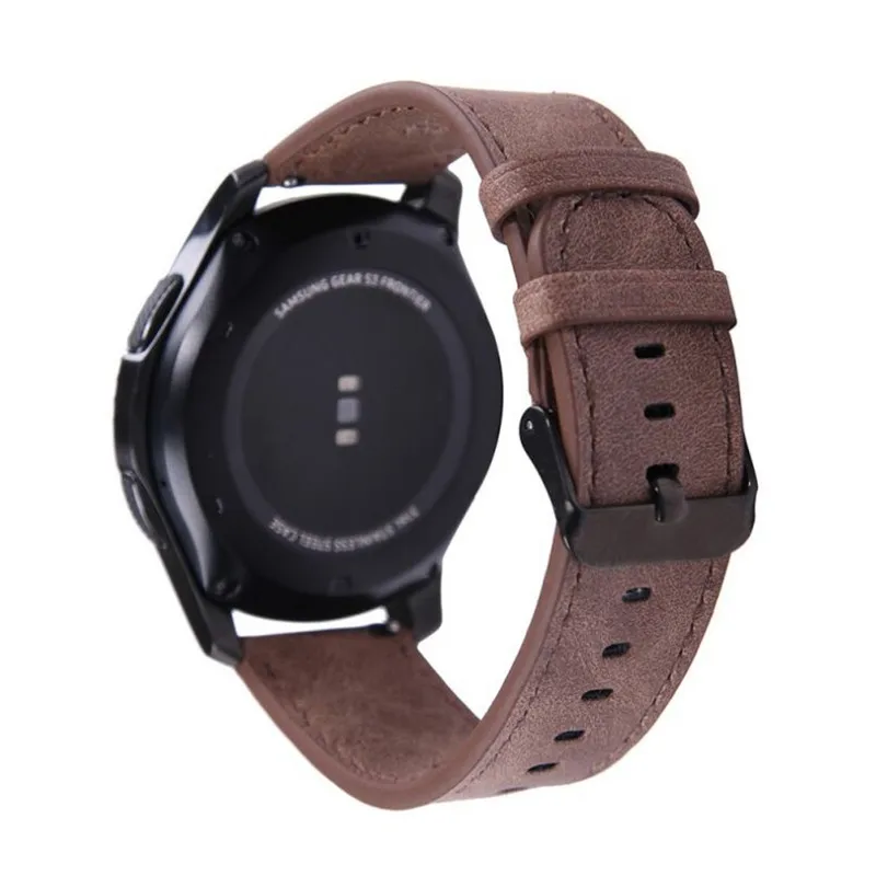 coffee Хохлатый кожаный ремешок S3 Frontier для samsung Galaxy watch 46 мм 22 мм ремешок для часов huawei часы gt ремешок ретро браслет - Цвет ремешка: coffee
