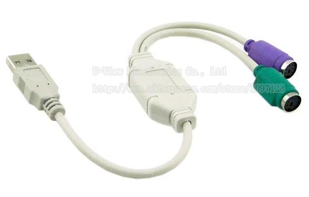 Двойной PS2 PS/2 MINI DIN 6pin к USB 2 0 адаптер кабель для ПК клавиатура мышка
