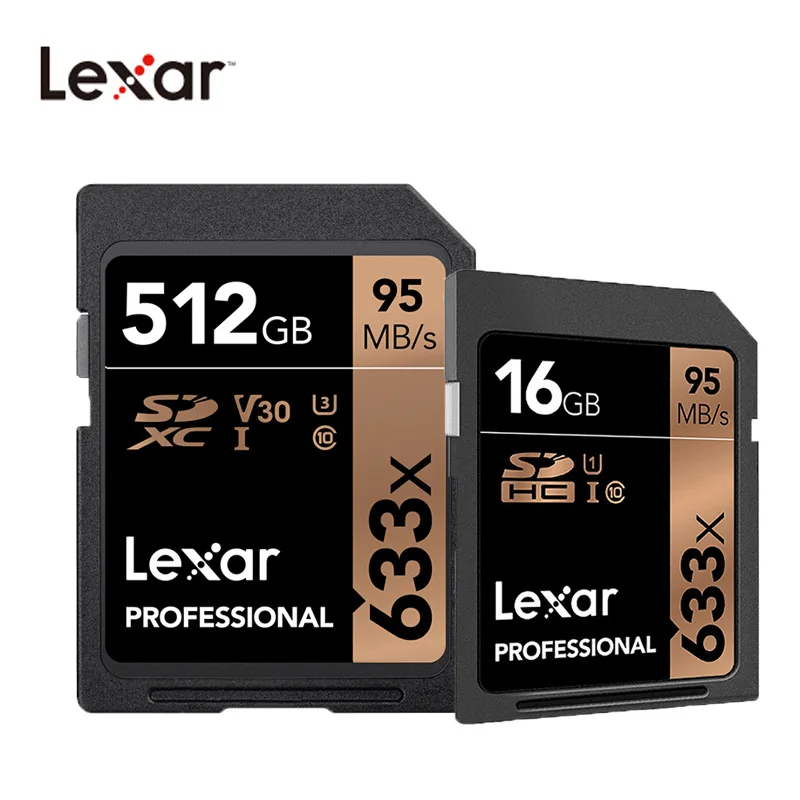 Lexar Подлинная sd-карта 633x16G 64 ГБ, 32 ГБ, 128 ГБ, флеш-карта SDHC/SDXC U3, класс 10, 256 ГБ, карта памяти SD для DSLR HD видеокамеры