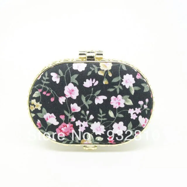 Классическое овальное мини-зеркало для макияжа с цветочным узором 75*60*11 мм