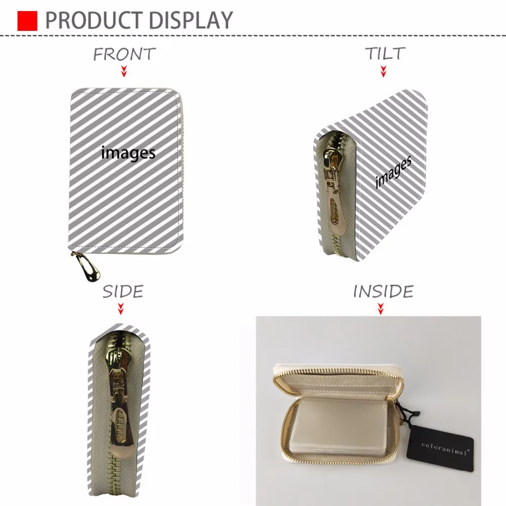 

Coloranimal Women 's Card Bags Fashion Vintage Pink Rose Printed Women Men ID Bank Card Bags Ladies Male PU Leather Bags Wallet