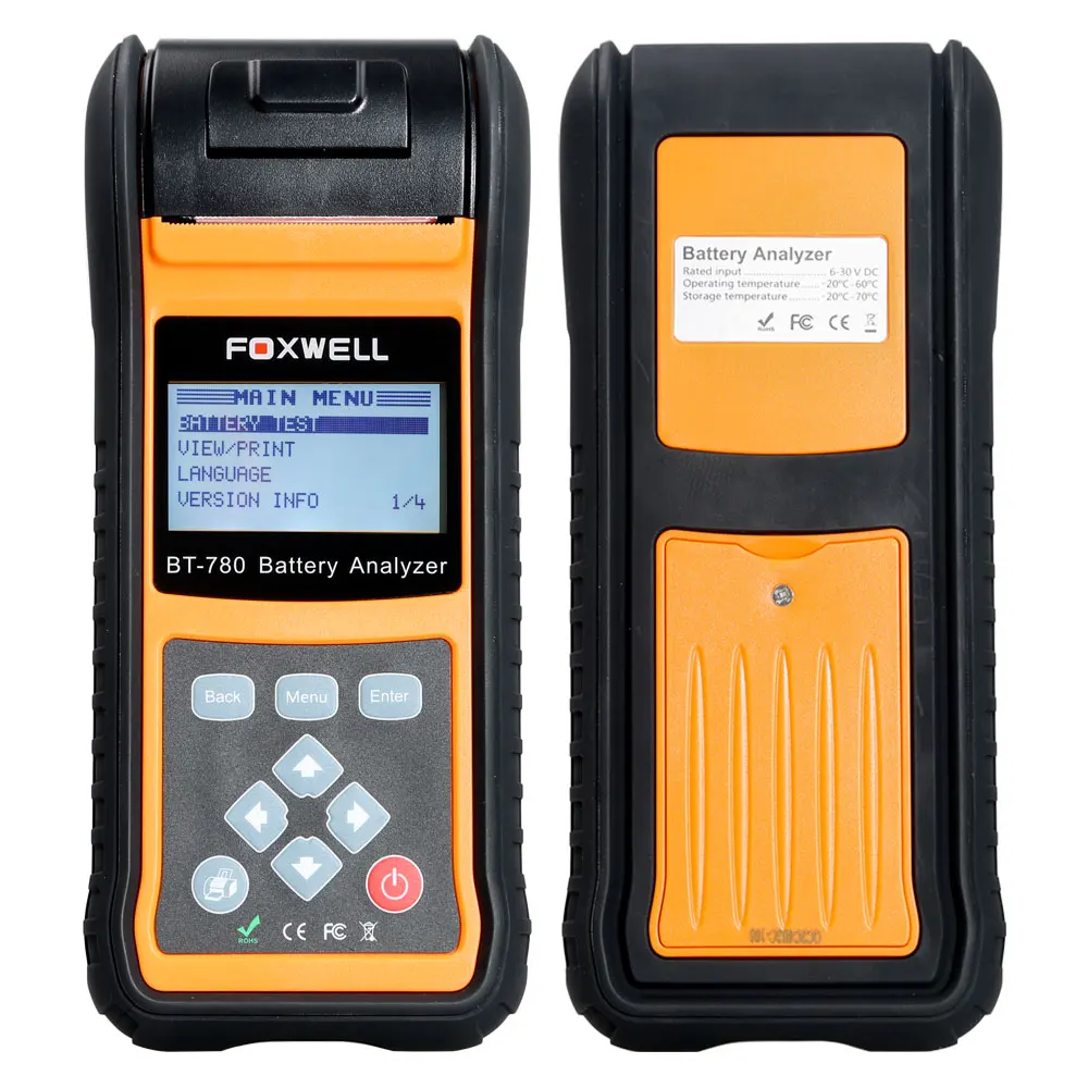 Foxwell BT780 BT-780 анализатор батареи со встроенным термопринтером