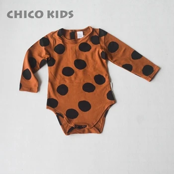 Circle Romper Детский хлопковый пижамный комплект с длинными рукавами и круглым вырезом с надписью Домашняя одежда с круглым вырезом для мальчиков и девочек, верхняя одежда Детская осенняя одежда Ins - Цвет: Circle Romper