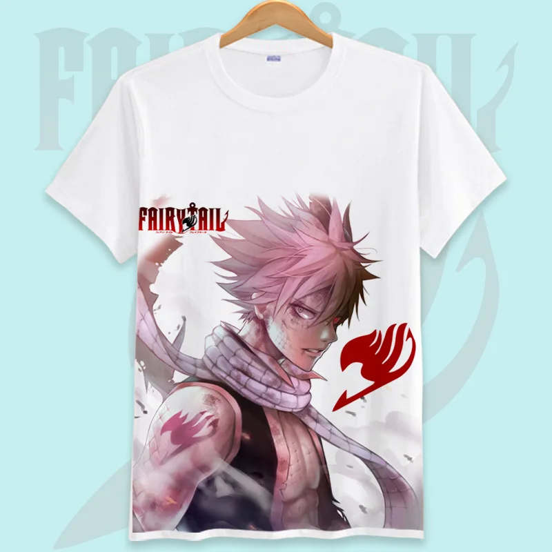 Fairy Tail печатная Мужская футболка из хлопка Одежда с овальным вырезом Футболки