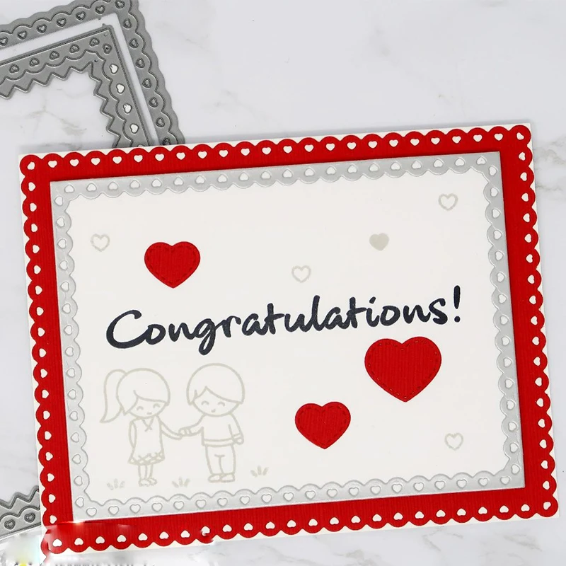 Прямоугольная форма в форме звезды и сердца высечка трафарет альбом для открыток