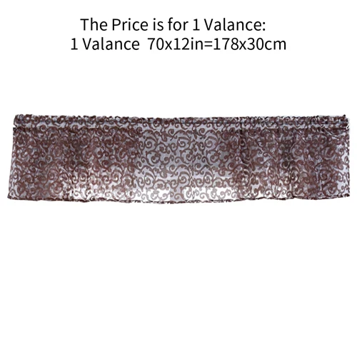 1 valance 178x30cm NAPEARL классические цветочные шторы для кухни с кармашком, оконные балдахины и ярусы, прозрачные короткие шторы, жаккардовый тюль, эркер, вуаль - Цвет: 1 valance 178x30cm