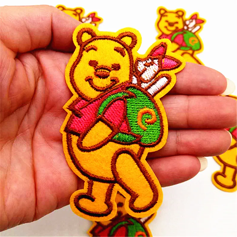 10 шт. нашивки с изображением медведя и друзей железные вышитой аппликацией для