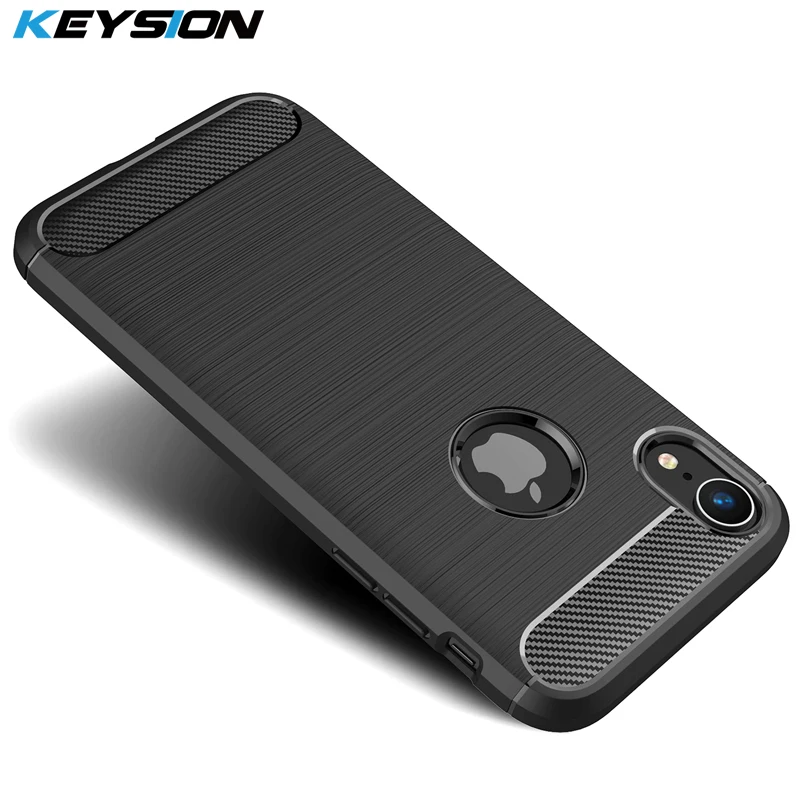 KEYSION чехол для телефона iPhone XS Max из углеродного волокна Мягкий ТПУ силиконовый