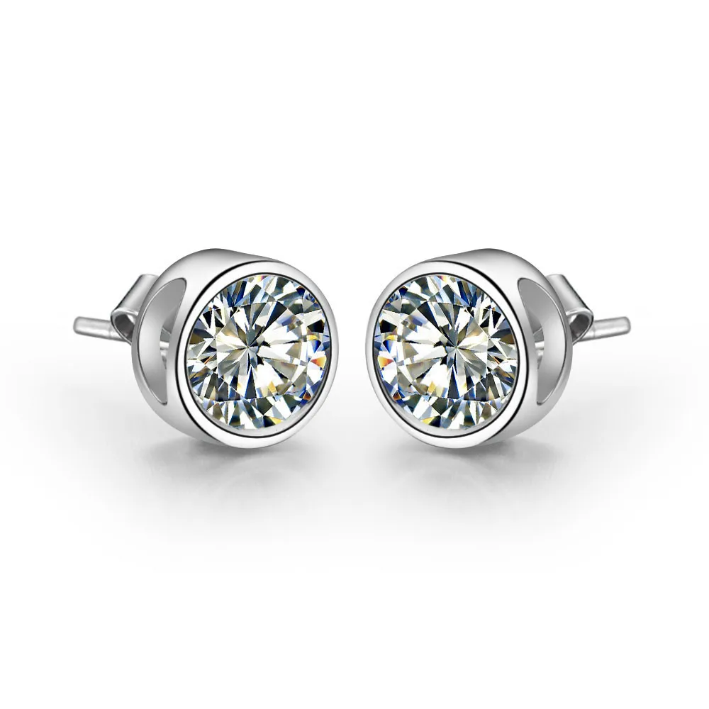 0.5CT/шт одноцветное стерлингового серебра имитировать серьги с бриллиантами шпильки для женщин высокое качество свадебные ювелирные изделия годовщине подарок