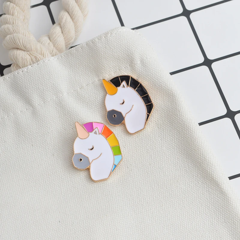 Броши Булавки черный радуга животных Жесткий Эмаль булавки брошь для рюкзака Best