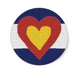 

1,5 Дюймовый I heart флаг Колорадо Products! Классическая круглая наклейка