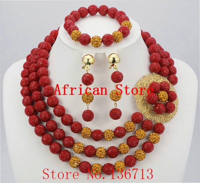 Новое поступление африканские нигерийские Свадебные бусы коралловые ювелирные